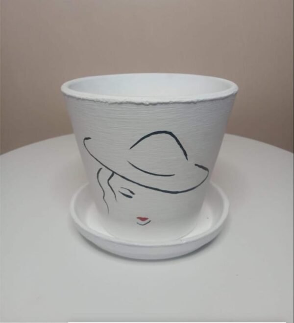 Vase With Line Art Detail